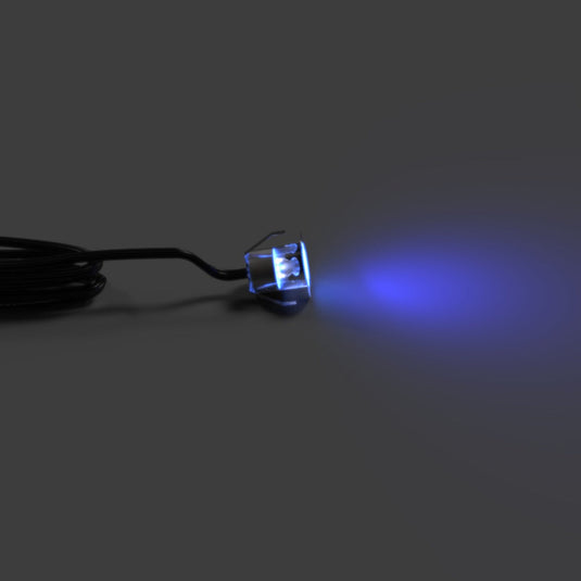 Side of the 30mm decking light glowing blue