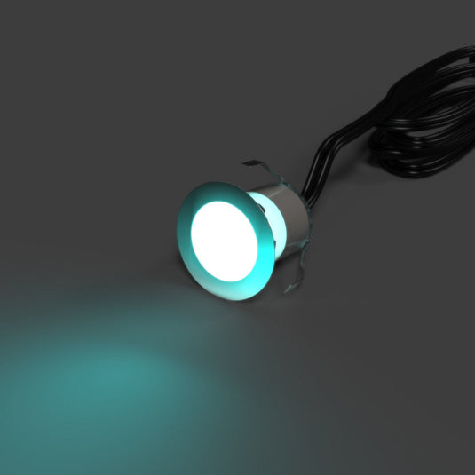 30mm RGB decking light in aqua