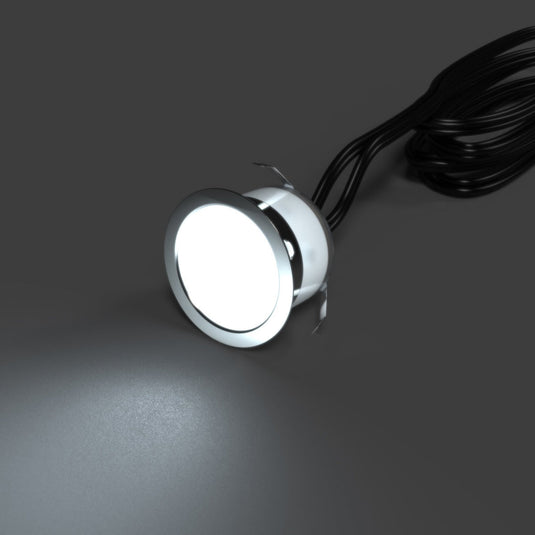 Close up of the 30mm cool white decking light