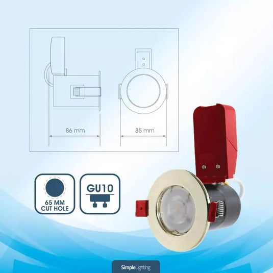 Dimensions of Brass Downlight 