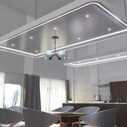 White GU10 Recessed Downlight in cool white light ceiling mounted