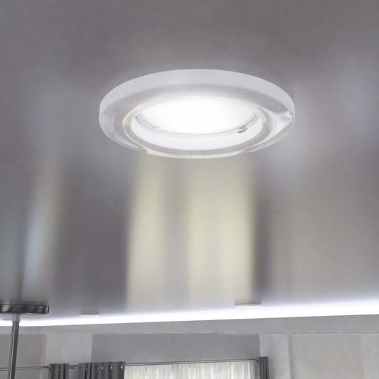 White GU10 Recessed Downlight in cool white light mounted