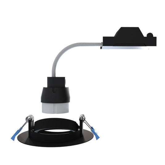 Side view of the black tilt downlight