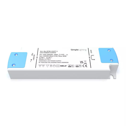 Dimmable, 30w LED Driver full bottom view