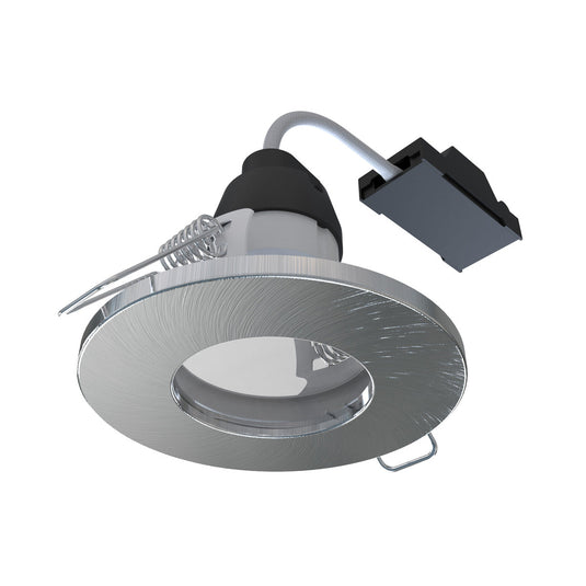 Satin nickel fixed GU10 downlight, angle 1