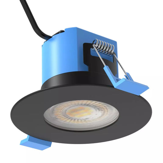 Short Can IP65 LED Downlight, Fire Rated, 6w in black finish