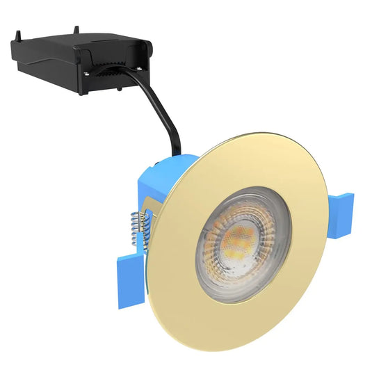 Full shot of 6w, Fire Rated Downlights, Brass