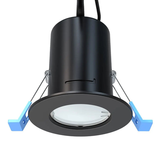 downward facing Matt Black Fire Rated GU10 Downlights