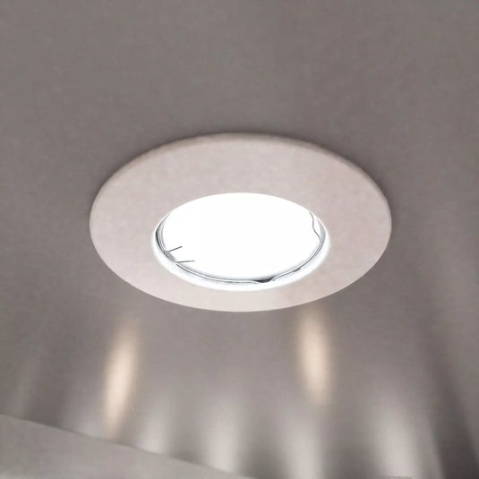 Fire Rated LED Downlight, GU10, Fixed - White bezel in cool white light