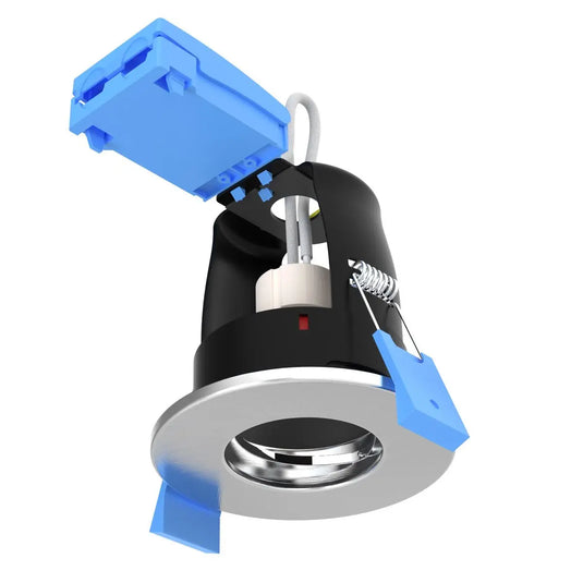 Fixed GU10 Fire Rated Downlights in a Brushed Chrome Finish full view shot