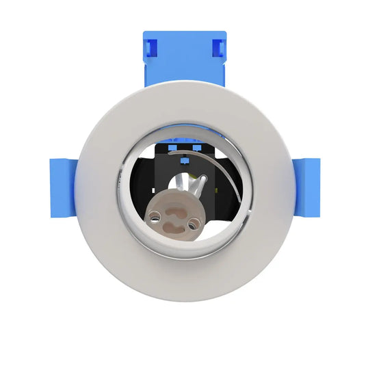 Tilt, White GU10 Fire Rated Downlight front facing view