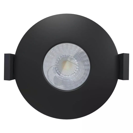 LED Fire Rated Downlight, Matt Black Bezel front facing