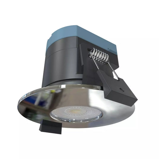 8w Fire Rated Downlight - Colour Adjustable Polished Chrome