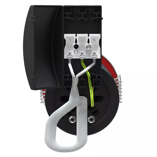 Die-Cast, Fire Rated LED Downlight - Brushed Chrome easy loop in/out connectors