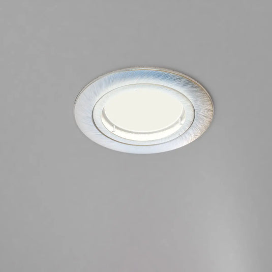 Fixed GU10 Fire-Rated Downlight mounted in ceiling brushed chrome