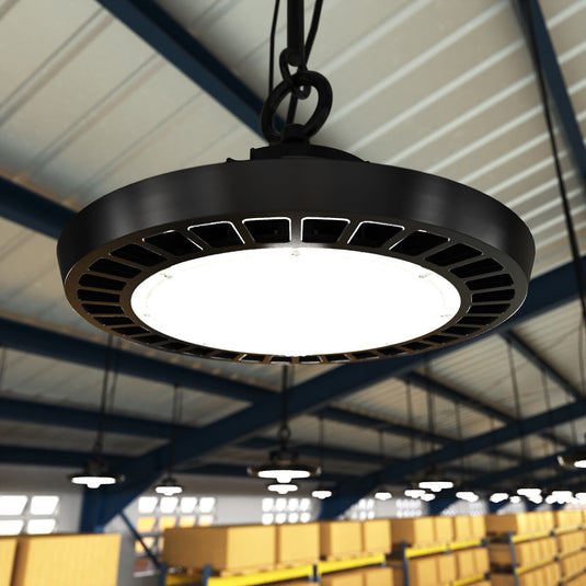 150w LED high bay light fitted in a warehouse