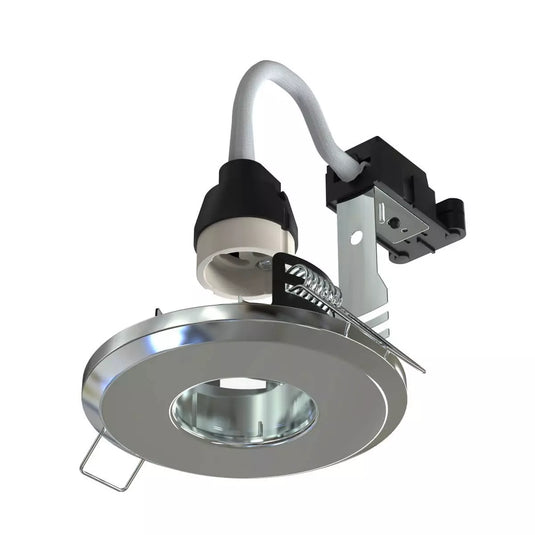 IP65 Rated, Fixed, Shower Downlight - Polished Chrome Finish with GU10 lamp holder