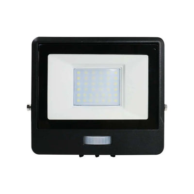 30w Black IP65, LED Flood Light with PIR Sensor, Samsung LEDs, 6500K