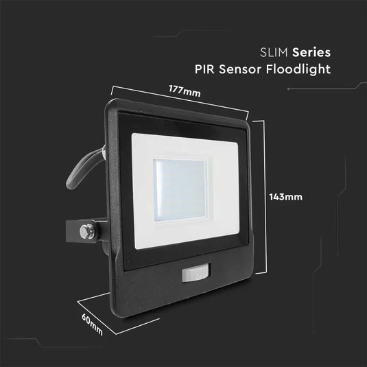 IP65, LED Flood Light With PIR Sensor dimensions