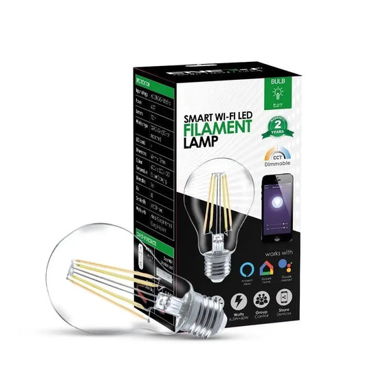 E27 Smart LED Dimmable and CCT Changing Filament Bulb box