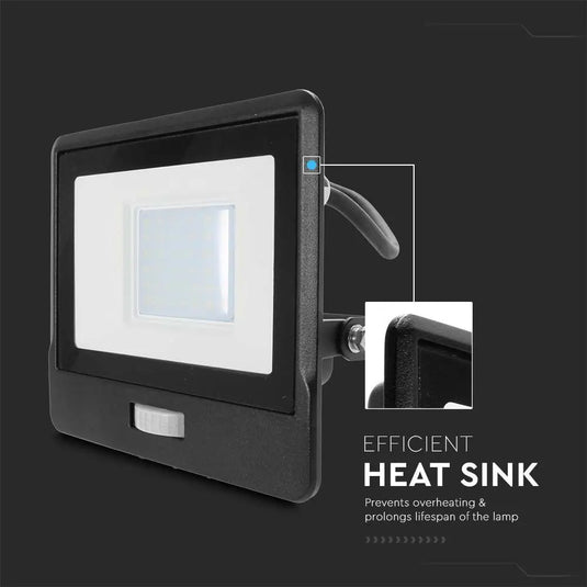 IP65, LED Flood Light With PIR Sensor with heat sink