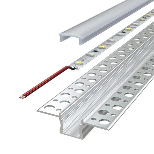 Trimless Plaster In Aluminium Profiles With Diffuser -deconstructed with LED strip