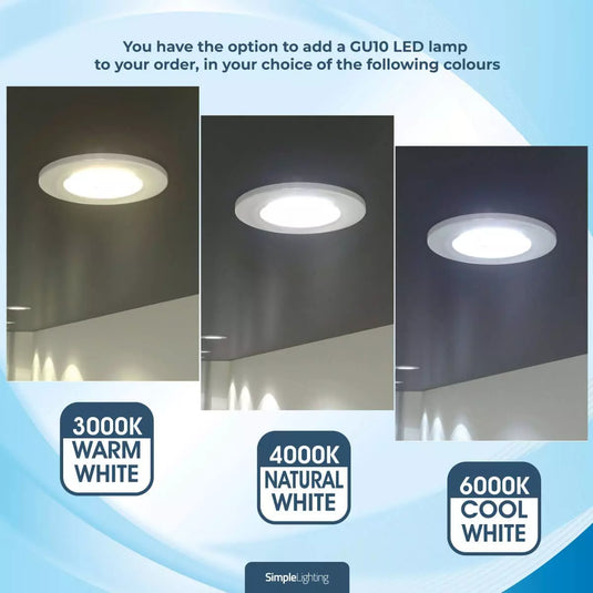 Die-Cast, Tilt, Fire Rated GU10 Downlight, Twist and Lock - Brass Finish