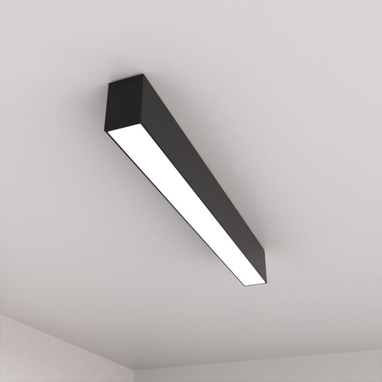 5FT (150cm) LED Linear Light CCT Selectable, Surface or Suspended Mount, Black Finish