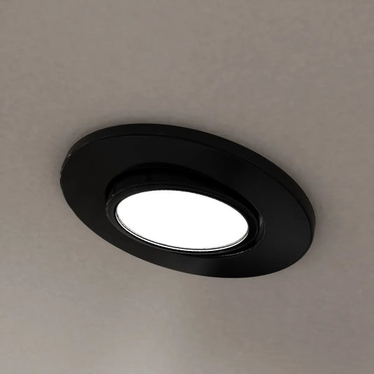 Tilt, Fire-Rated Downlight in a Matt Black Finish mounted in ceiling