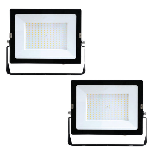 Pack of two 150w LED floodlights in black