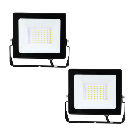 Two 50w eco LED floodlights in black