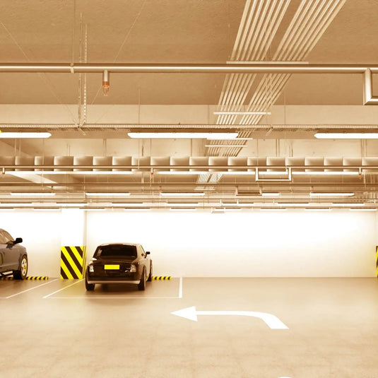 5FT Weatherproof IP65 LED Batten Light in warm white light basement setting