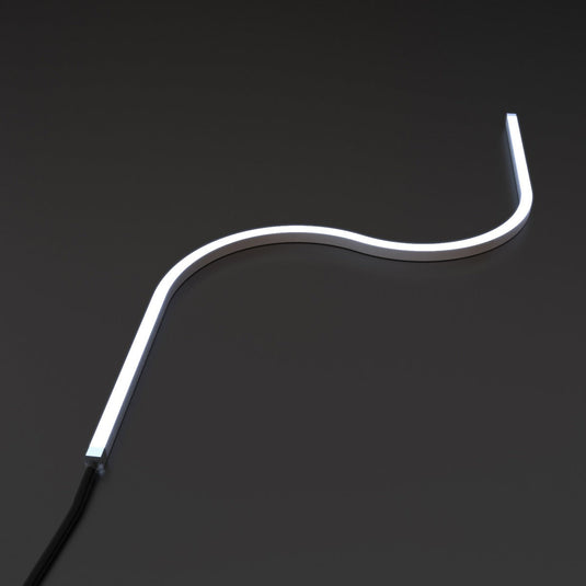 Curved neon flex on a black background