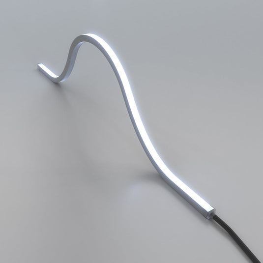 Curve of cool white neon flex