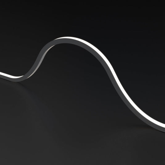 Close up of arched natural white neon flex