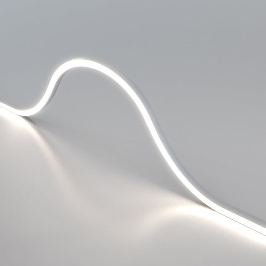 Close up of an arch of natural white neon flex