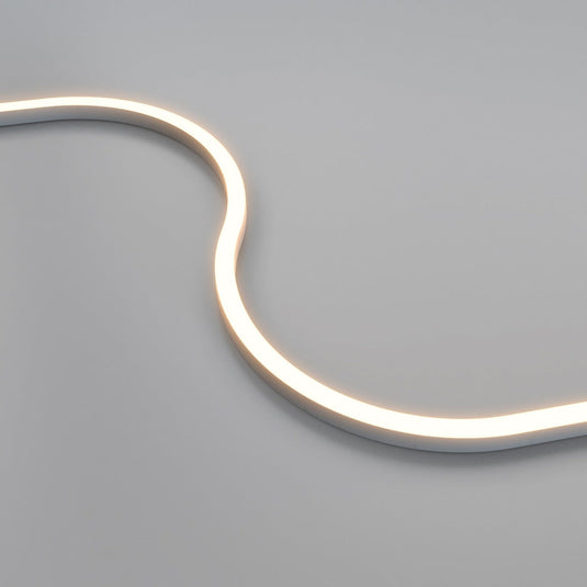 Close up of an S curve of neon flex from another angle
