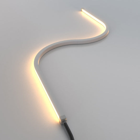 Neon flex bent to show how flexible it is