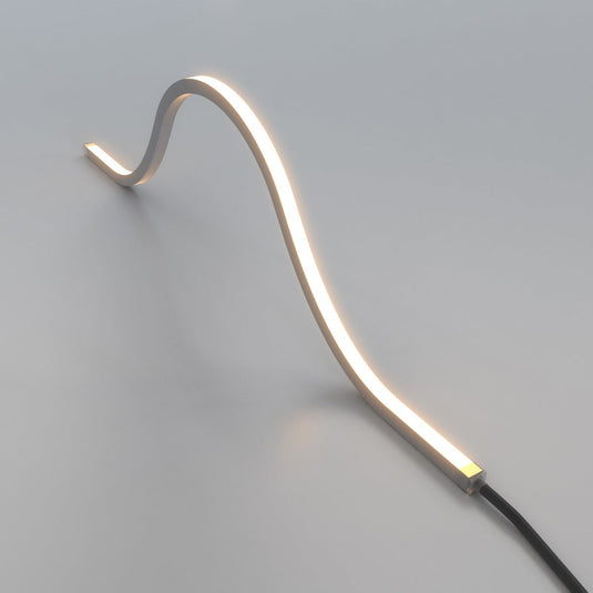 Arched warm white neon flex, full view
