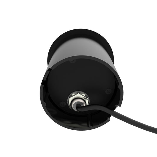 Back of a black 65mm ground light