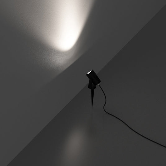 Front of the spike light switched on