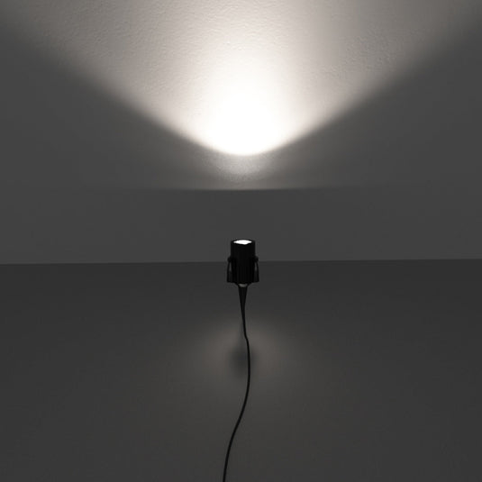 Black 3w spike light switched on
