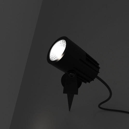Black 3w spike light switched on