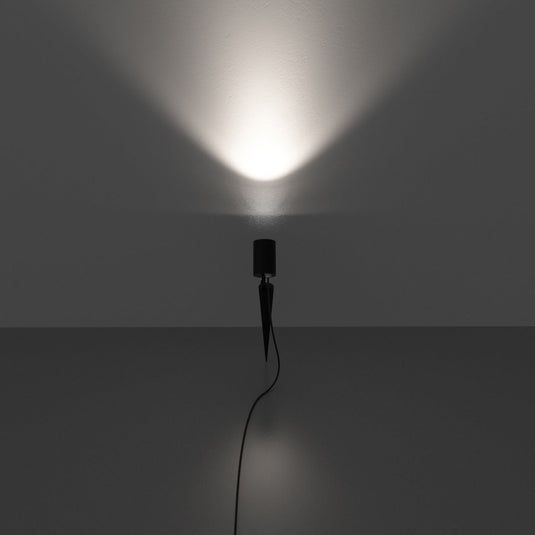 Black spike light lit, full shot