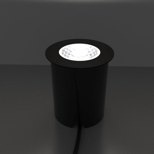 Black 65mm LED ground lights lit