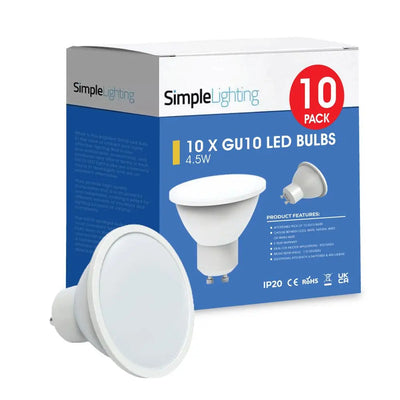 10 X 4.5w GU10 LED Bulb - Cool White, Natural White or Warm White