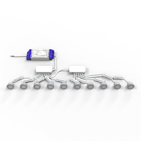 Kit of 10 round 30mm LED plinth lights