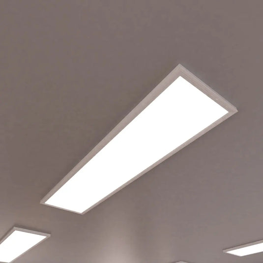 ceiling with mounted 1200x300mm surface-mounted CCT LED panels - natural white