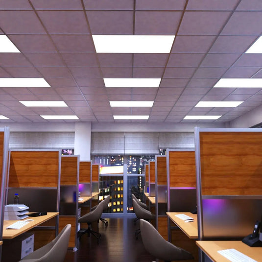 LED Panel, 1195x595mm, TP(a), Cool White LED above cubicles, bay view