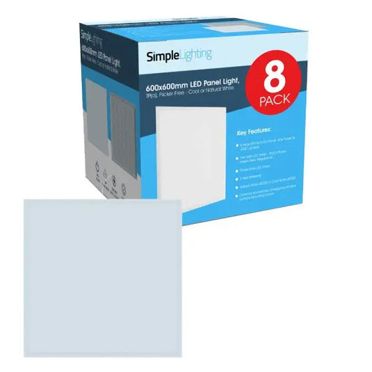 8-pack 600x600mm LED panel light